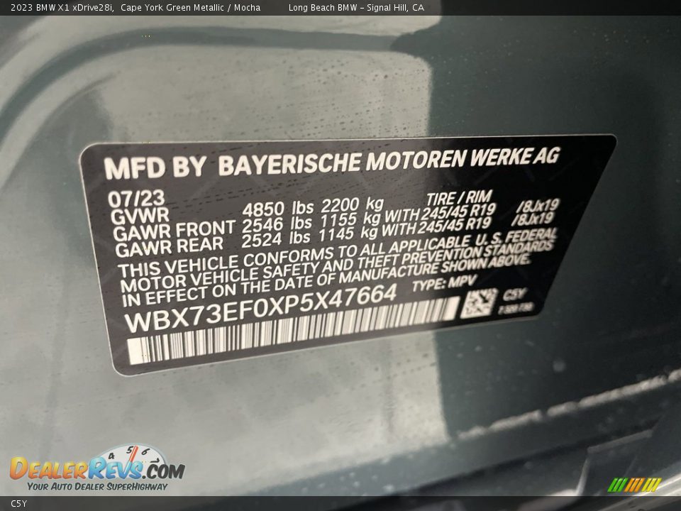 BMW Color Code C5Y Cape York Green Metallic