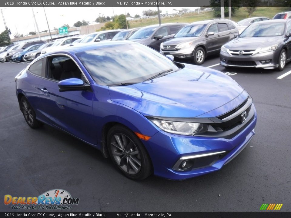 2019 Honda Civic EX Coupe Agean Blue Metallic / Black Photo #6