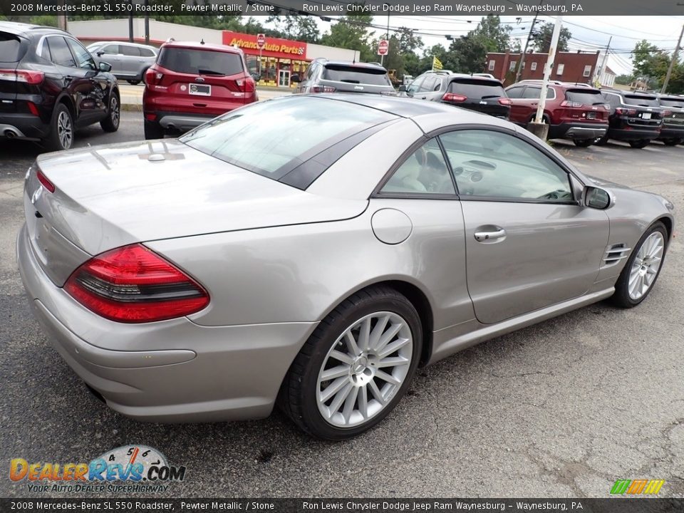 2008 Mercedes-Benz SL 550 Roadster Pewter Metallic / Stone Photo #6