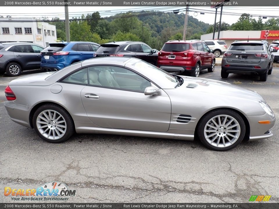 2008 Mercedes-Benz SL 550 Roadster Pewter Metallic / Stone Photo #7