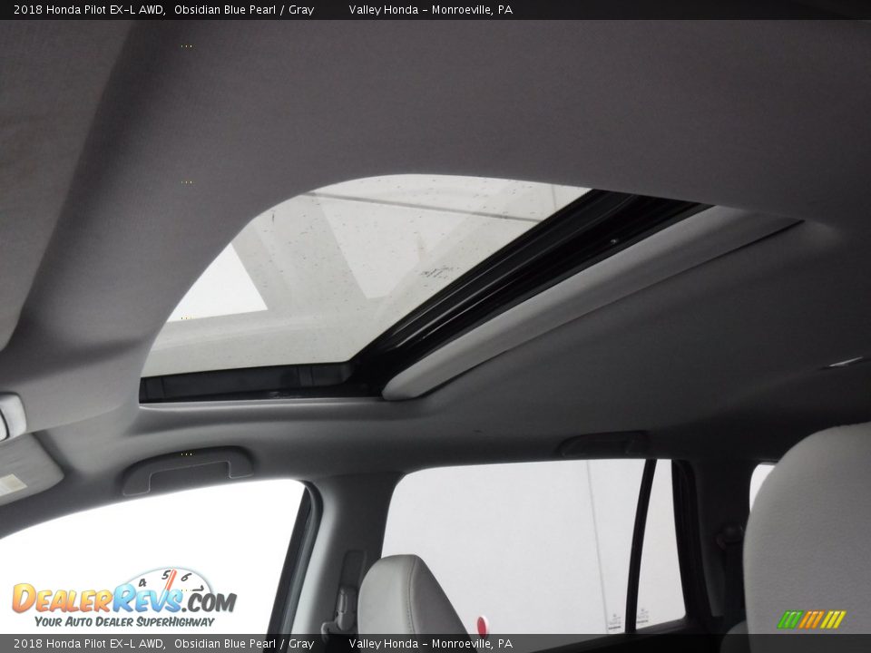 2018 Honda Pilot EX-L AWD Obsidian Blue Pearl / Gray Photo #8