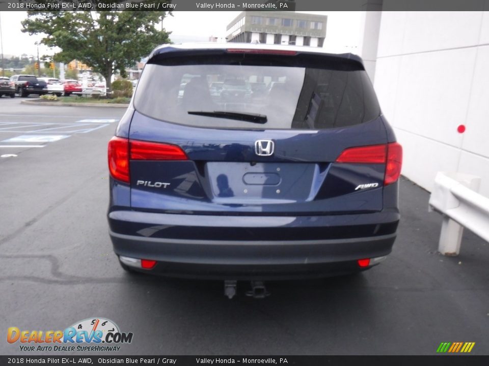 2018 Honda Pilot EX-L AWD Obsidian Blue Pearl / Gray Photo #9