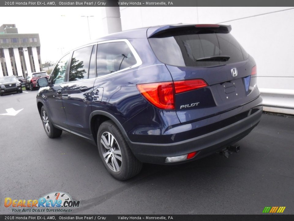 2018 Honda Pilot EX-L AWD Obsidian Blue Pearl / Gray Photo #10