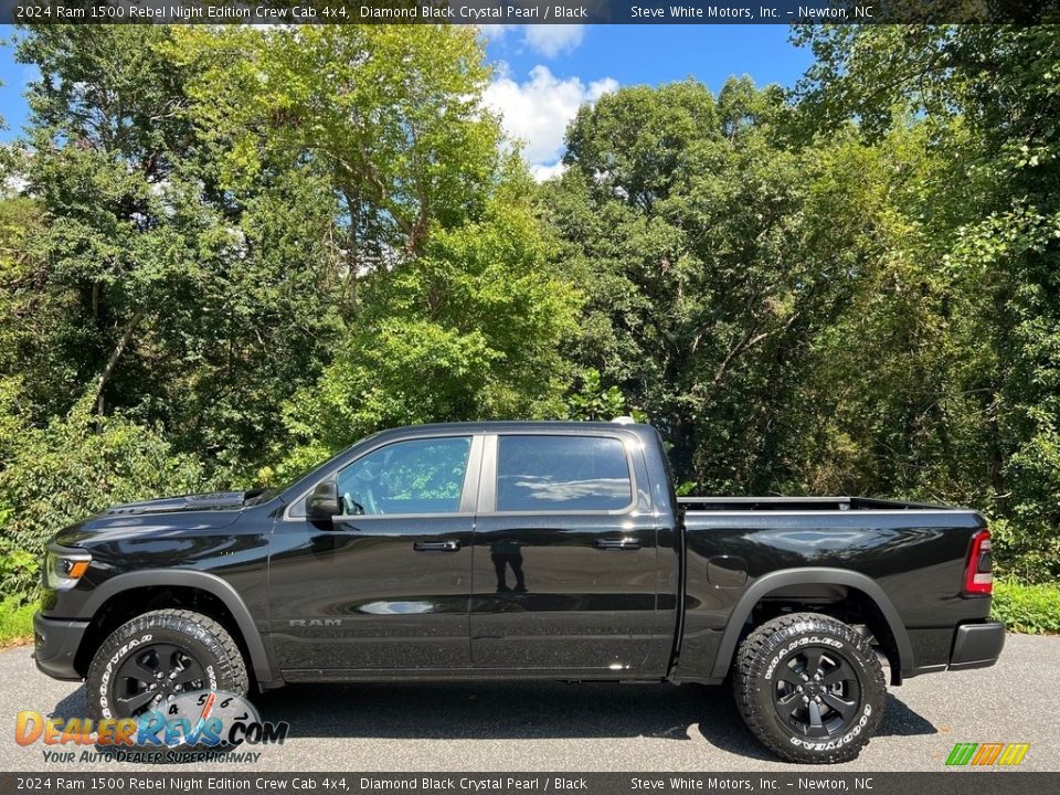 Diamond Black Crystal Pearl 2024 Ram 1500 Rebel Night Edition Crew Cab 4x4 Photo #1