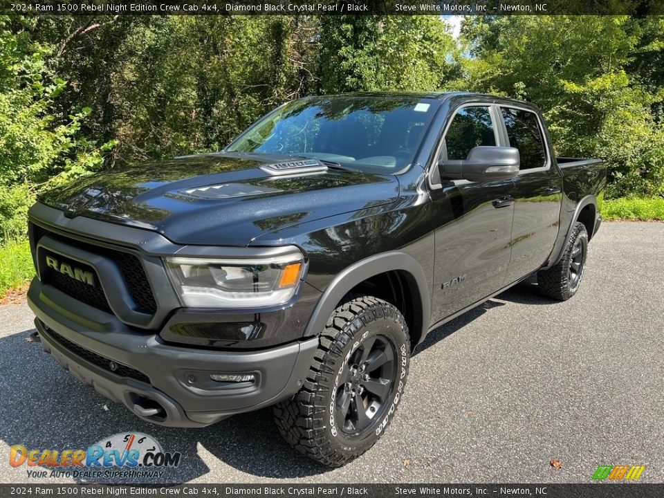 2024 Ram 1500 Rebel Night Edition Crew Cab 4x4 Diamond Black Crystal Pearl / Black Photo #2