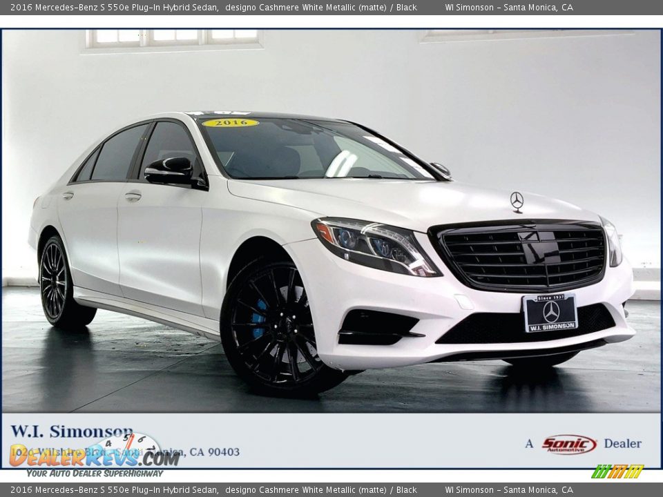 2016 Mercedes-Benz S 550e Plug-In Hybrid Sedan designo Cashmere White Metallic (matte) / Black Photo #1