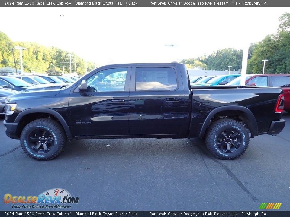 2024 Ram 1500 Rebel Crew Cab 4x4 Diamond Black Crystal Pearl / Black Photo #2