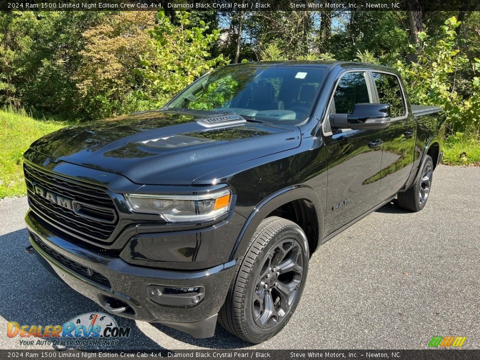 2024 Ram 1500 Limited Night Edition Crew Cab 4x4 Diamond Black Crystal Pearl / Black Photo #2