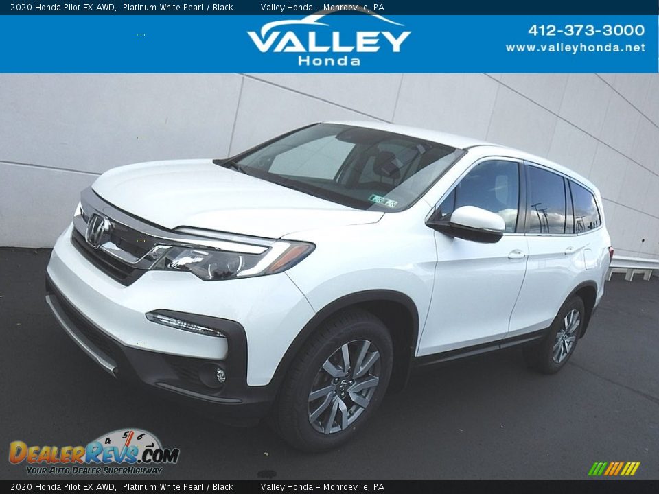 2020 Honda Pilot EX AWD Platinum White Pearl / Black Photo #1