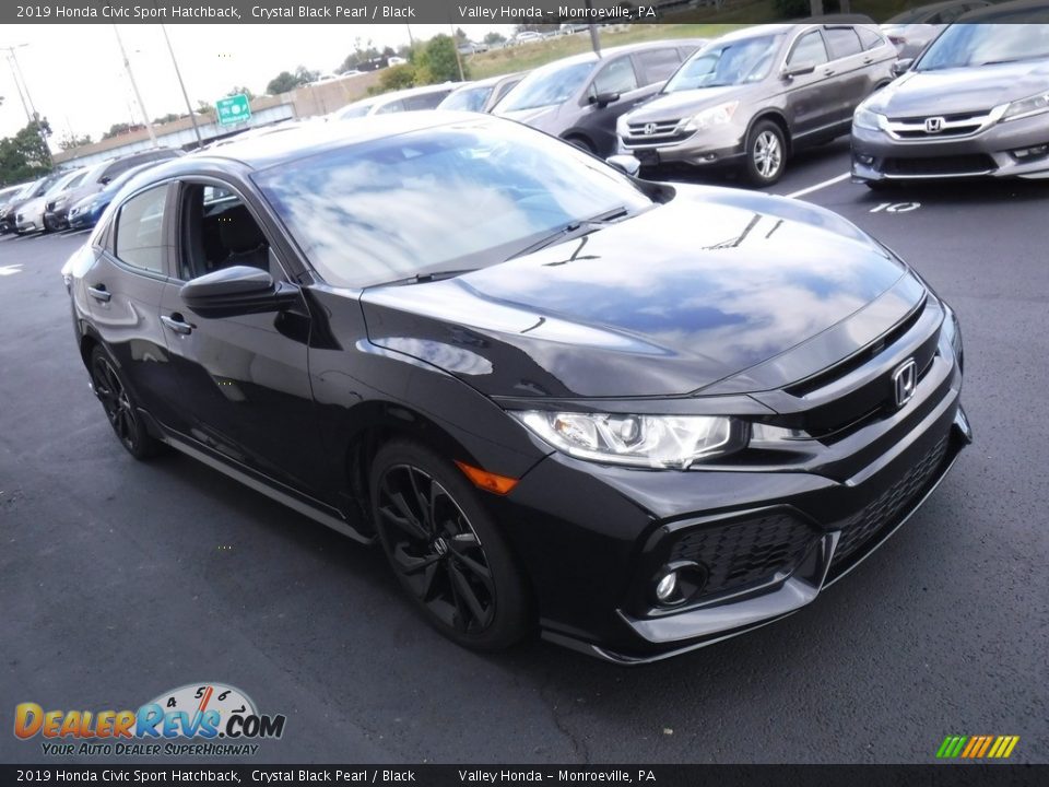 2019 Honda Civic Sport Hatchback Crystal Black Pearl / Black Photo #6