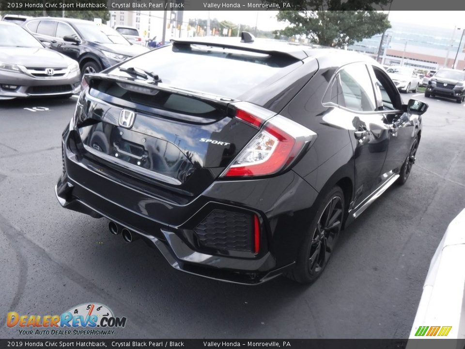 2019 Honda Civic Sport Hatchback Crystal Black Pearl / Black Photo #7