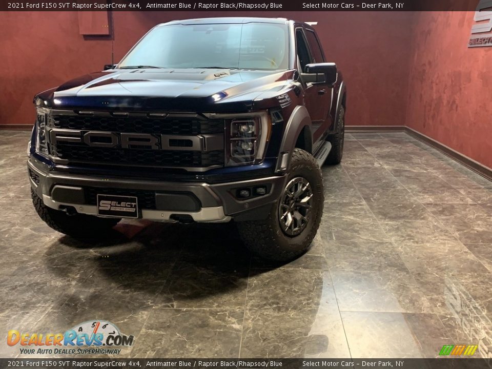 2021 Ford F150 SVT Raptor SuperCrew 4x4 Antimatter Blue / Raptor Black/Rhapsody Blue Photo #1