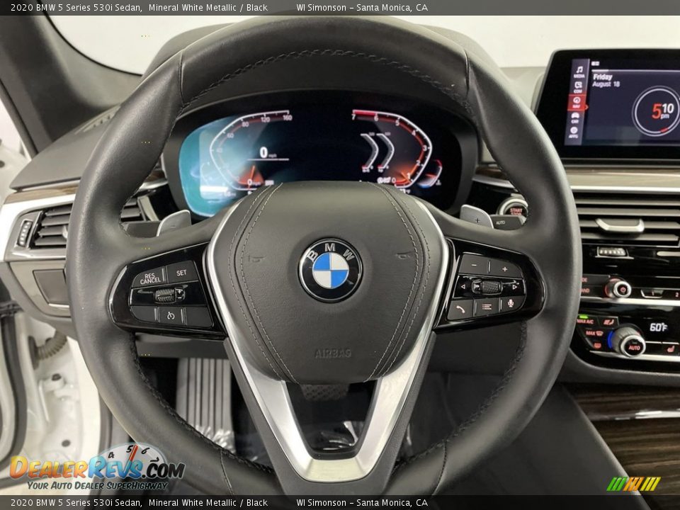 2020 BMW 5 Series 530i Sedan Mineral White Metallic / Black Photo #17