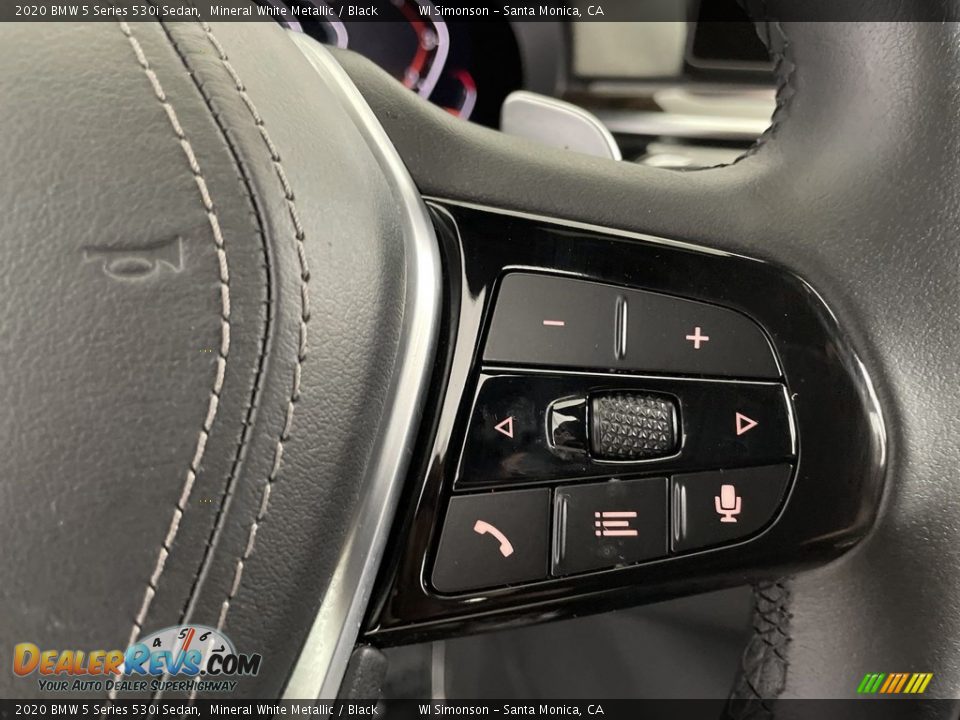 2020 BMW 5 Series 530i Sedan Mineral White Metallic / Black Photo #19