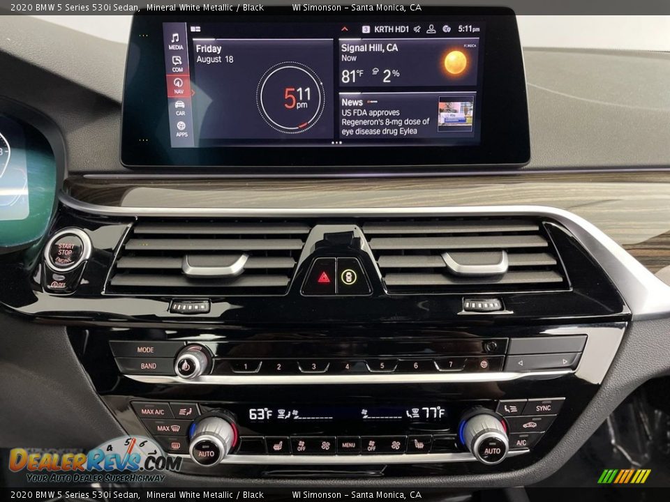 2020 BMW 5 Series 530i Sedan Mineral White Metallic / Black Photo #22