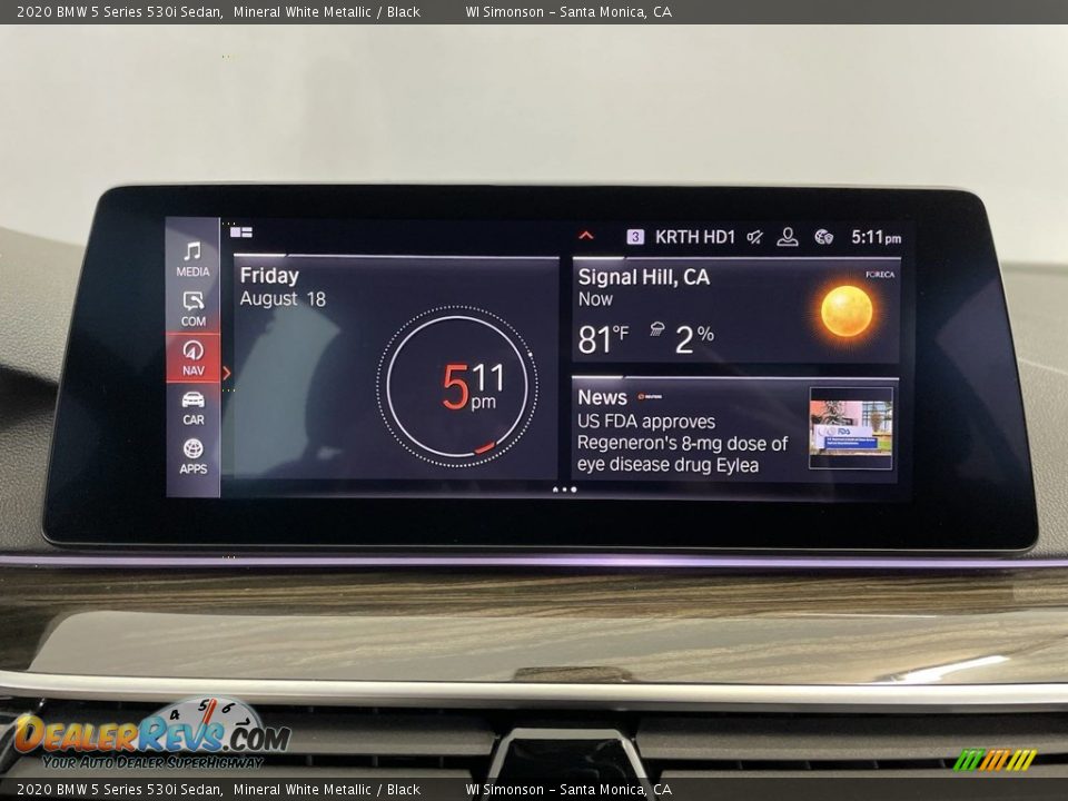 2020 BMW 5 Series 530i Sedan Mineral White Metallic / Black Photo #23