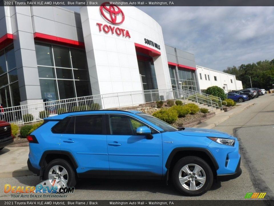 Blue Flame 2021 Toyota RAV4 XLE AWD Hybrid Photo #2