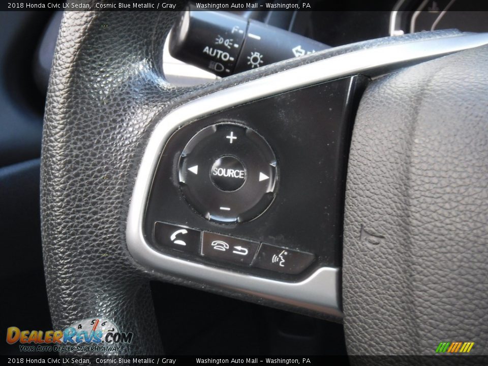 2018 Honda Civic LX Sedan Cosmic Blue Metallic / Gray Photo #5