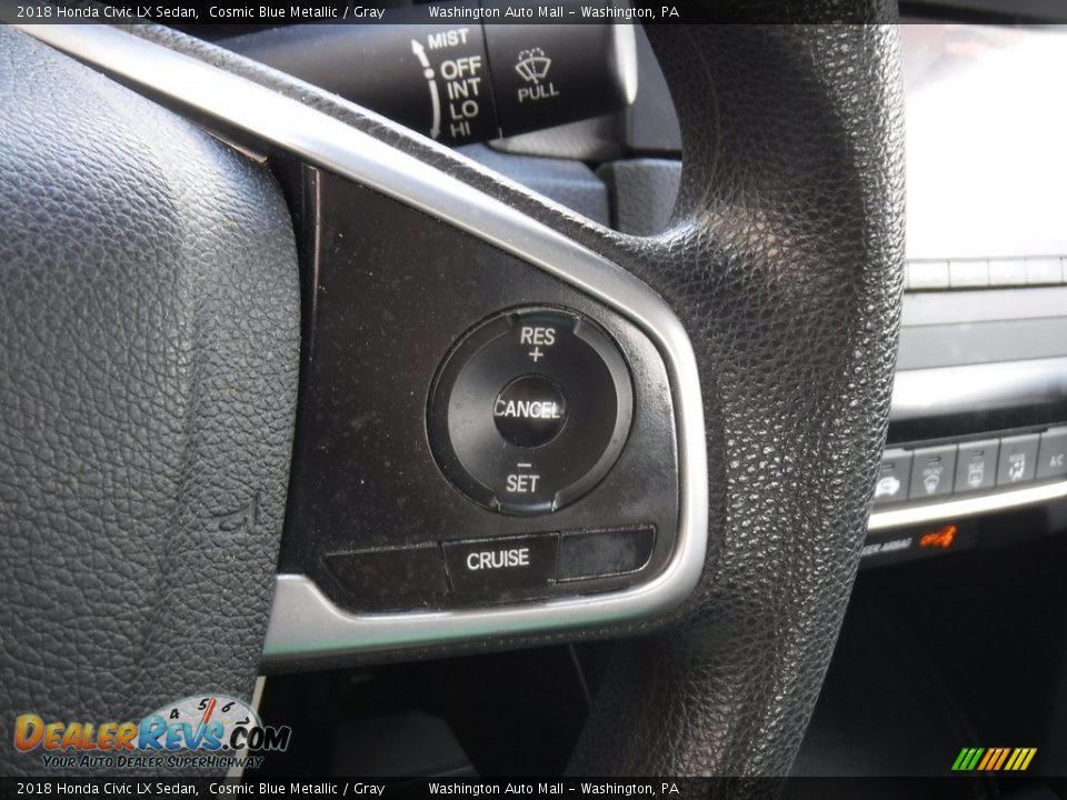 2018 Honda Civic LX Sedan Cosmic Blue Metallic / Gray Photo #6