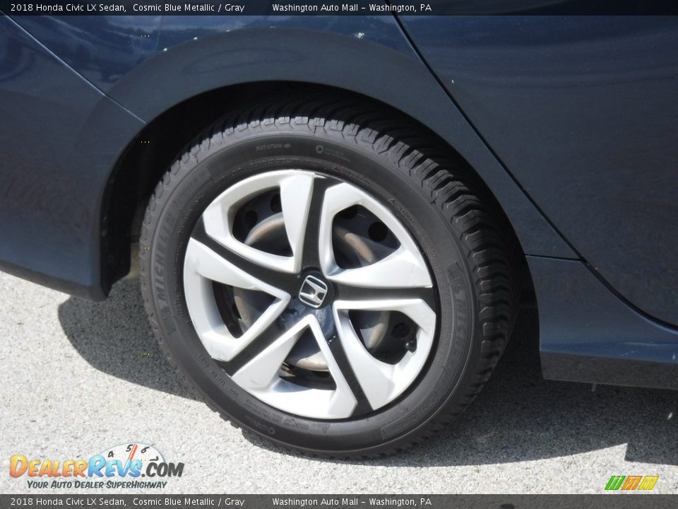 2018 Honda Civic LX Sedan Cosmic Blue Metallic / Gray Photo #7