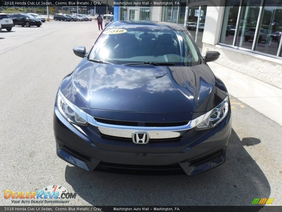 2018 Honda Civic LX Sedan Cosmic Blue Metallic / Gray Photo #8