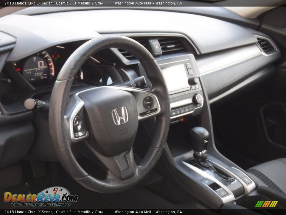2018 Honda Civic LX Sedan Cosmic Blue Metallic / Gray Photo #13