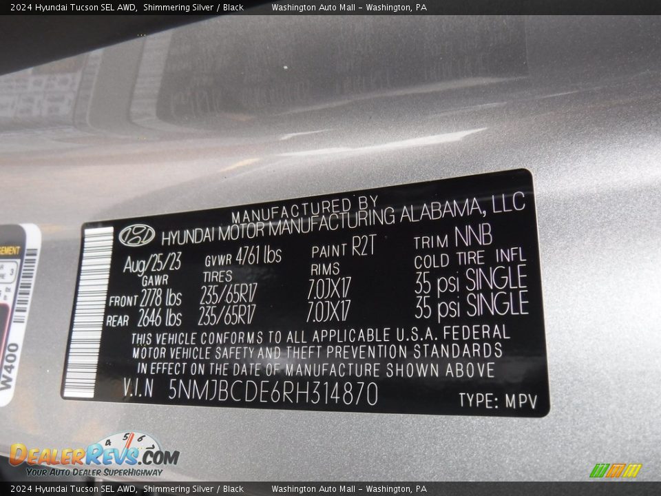2024 Hyundai Tucson SEL AWD Shimmering Silver / Black Photo #33