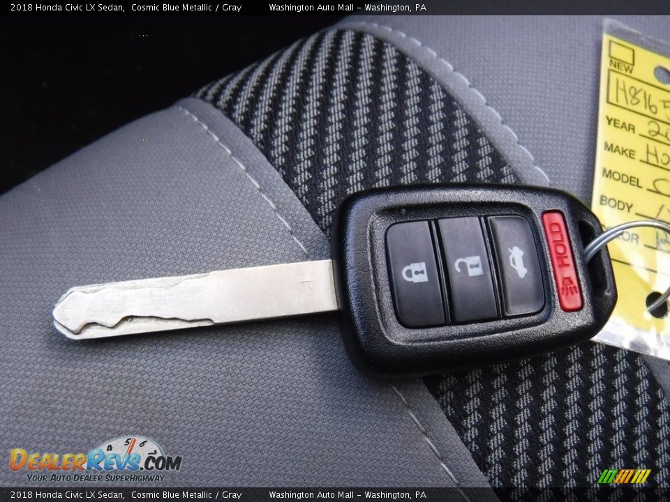 2018 Honda Civic LX Sedan Cosmic Blue Metallic / Gray Photo #24
