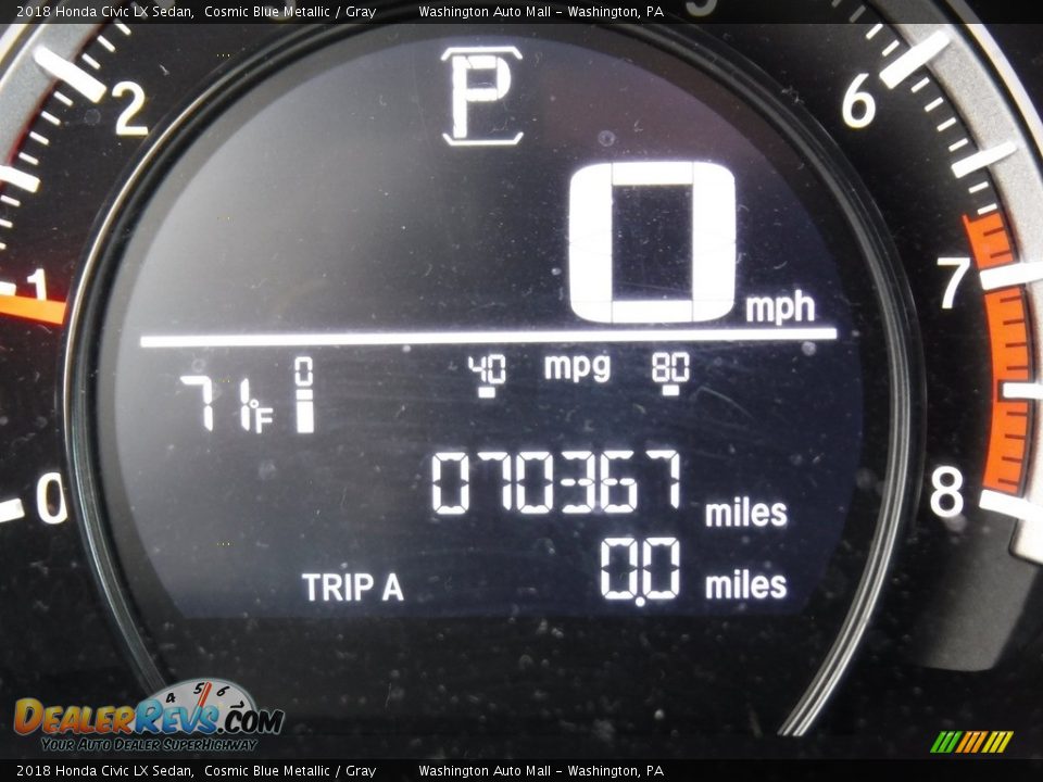 2018 Honda Civic LX Sedan Cosmic Blue Metallic / Gray Photo #26
