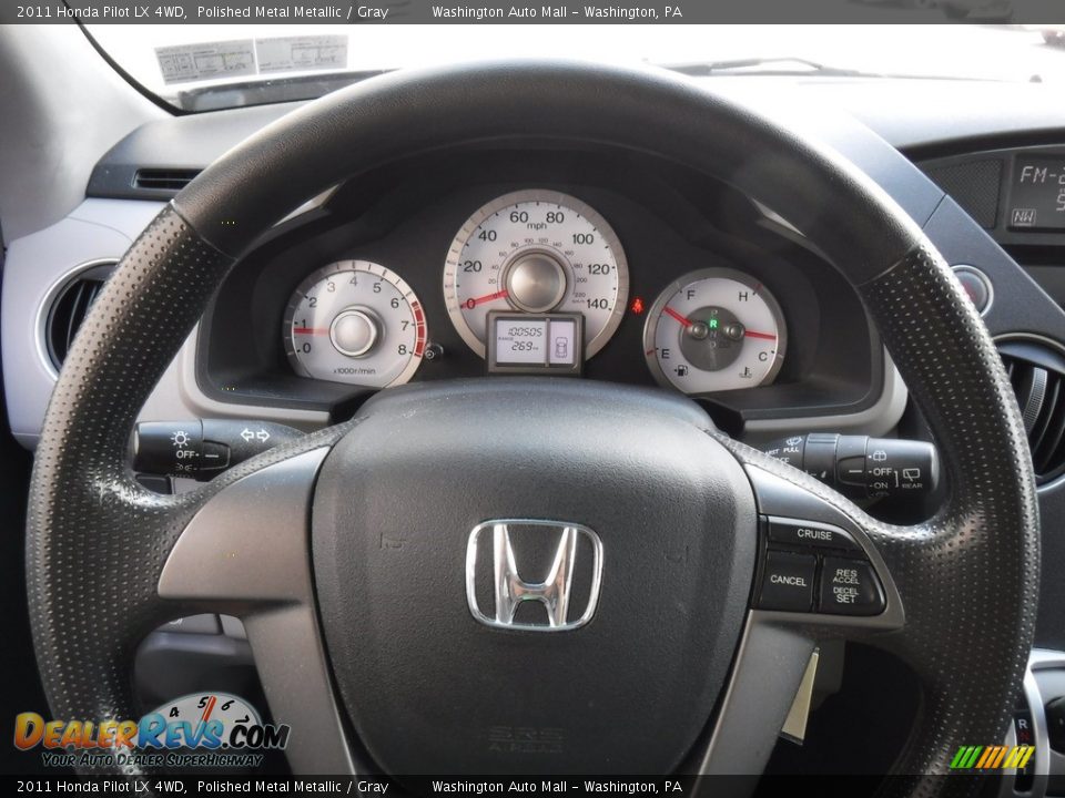 2011 Honda Pilot LX 4WD Polished Metal Metallic / Gray Photo #23