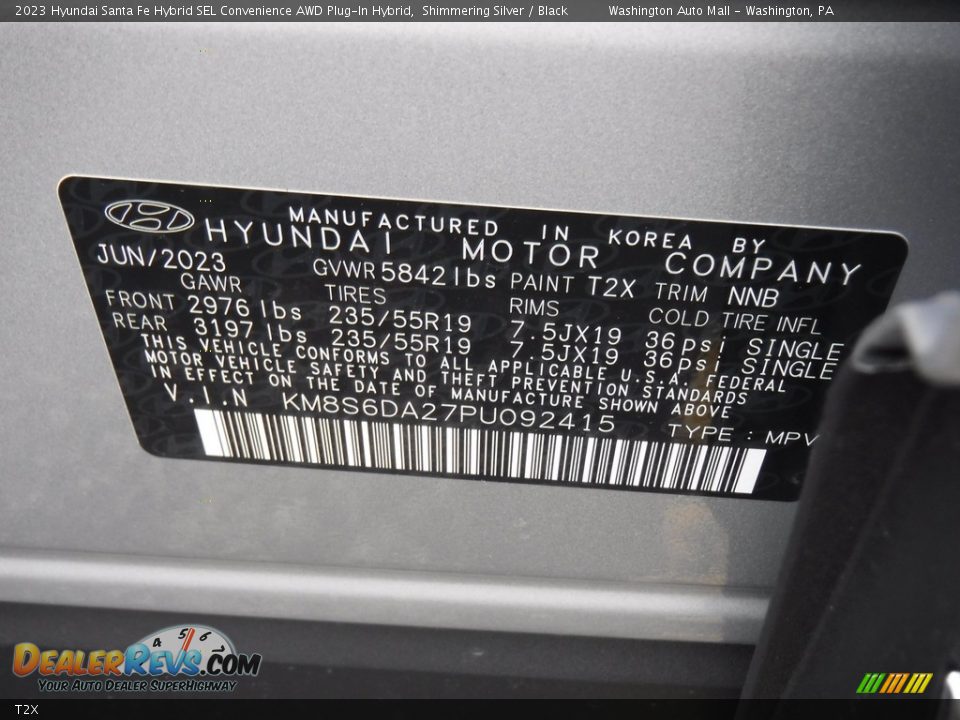 Hyundai Color Code T2X Shimmering Silver