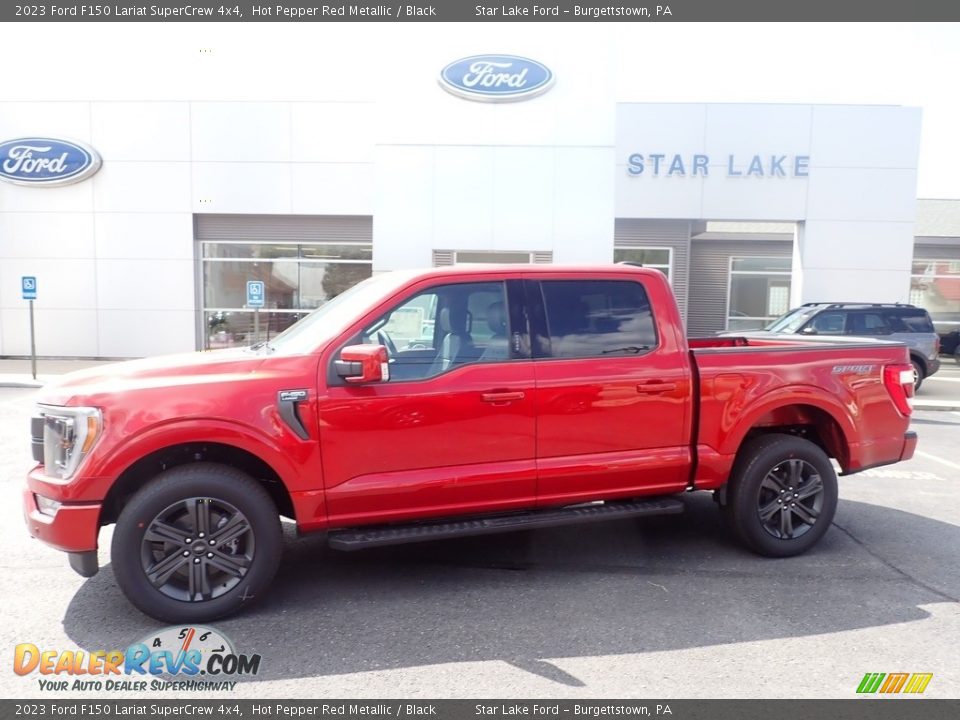 2023 Ford F150 Lariat SuperCrew 4x4 Hot Pepper Red Metallic / Black Photo #1