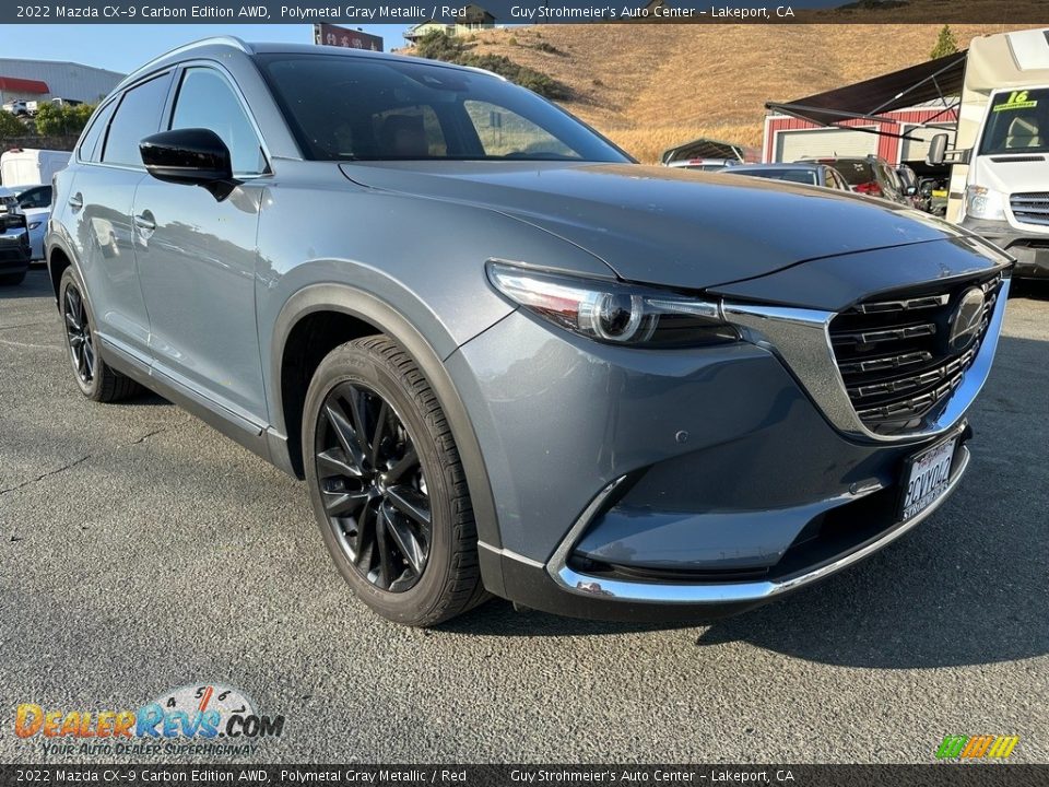 2022 Mazda CX-9 Carbon Edition AWD Polymetal Gray Metallic / Red Photo #1