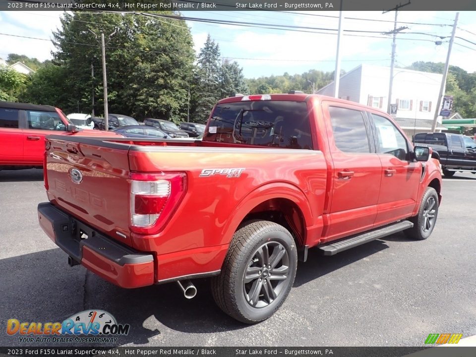 2023 Ford F150 Lariat SuperCrew 4x4 Hot Pepper Red Metallic / Black Photo #5