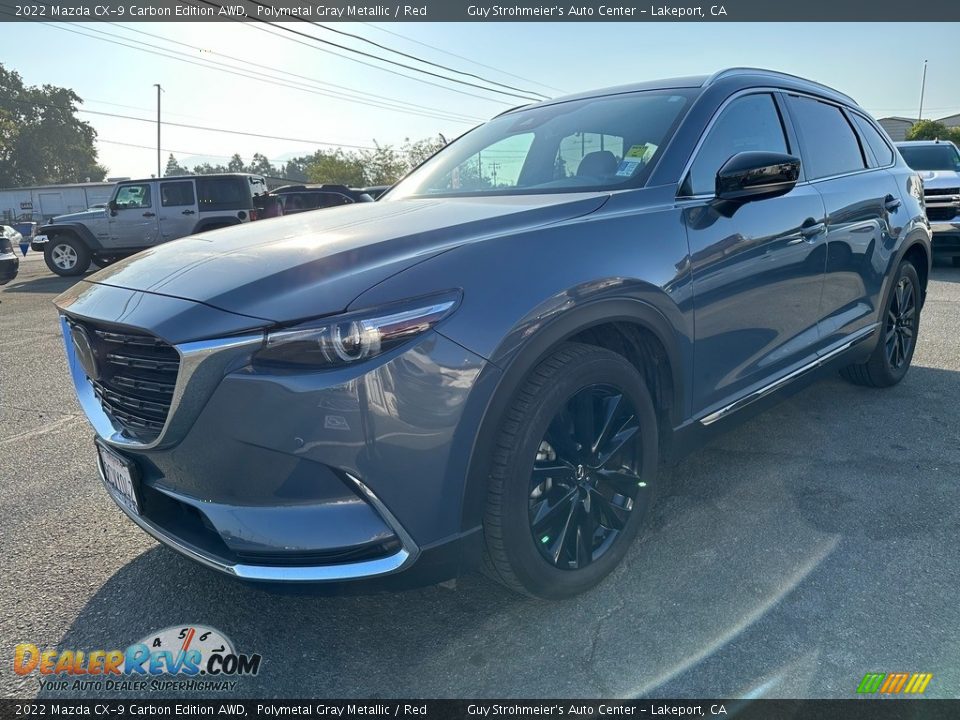 2022 Mazda CX-9 Carbon Edition AWD Polymetal Gray Metallic / Red Photo #2