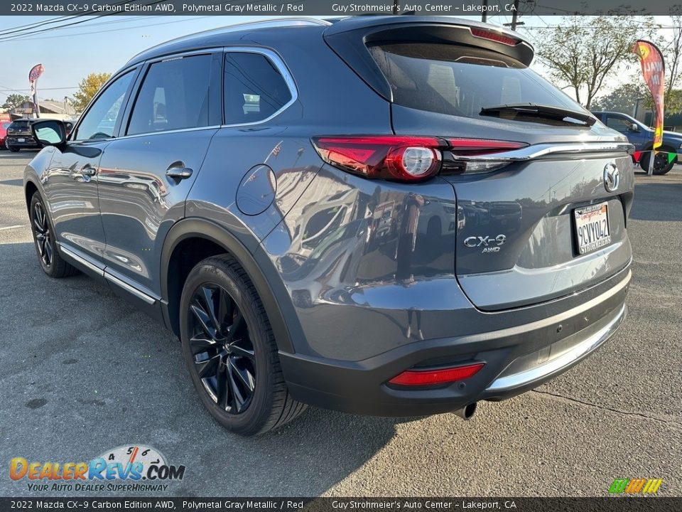 2022 Mazda CX-9 Carbon Edition AWD Polymetal Gray Metallic / Red Photo #3