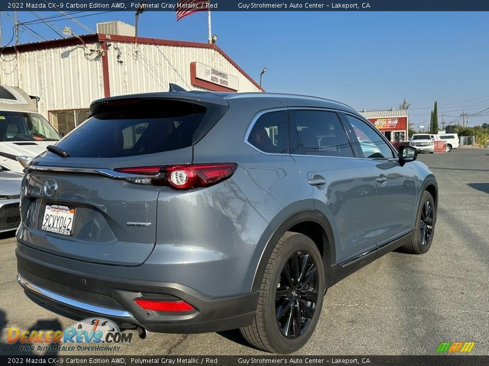 2022 Mazda CX-9 Carbon Edition AWD Polymetal Gray Metallic / Red Photo #5