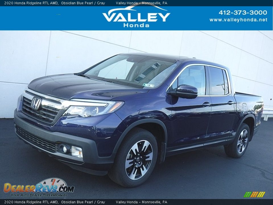 2020 Honda Ridgeline RTL AWD Obsidian Blue Pearl / Gray Photo #1