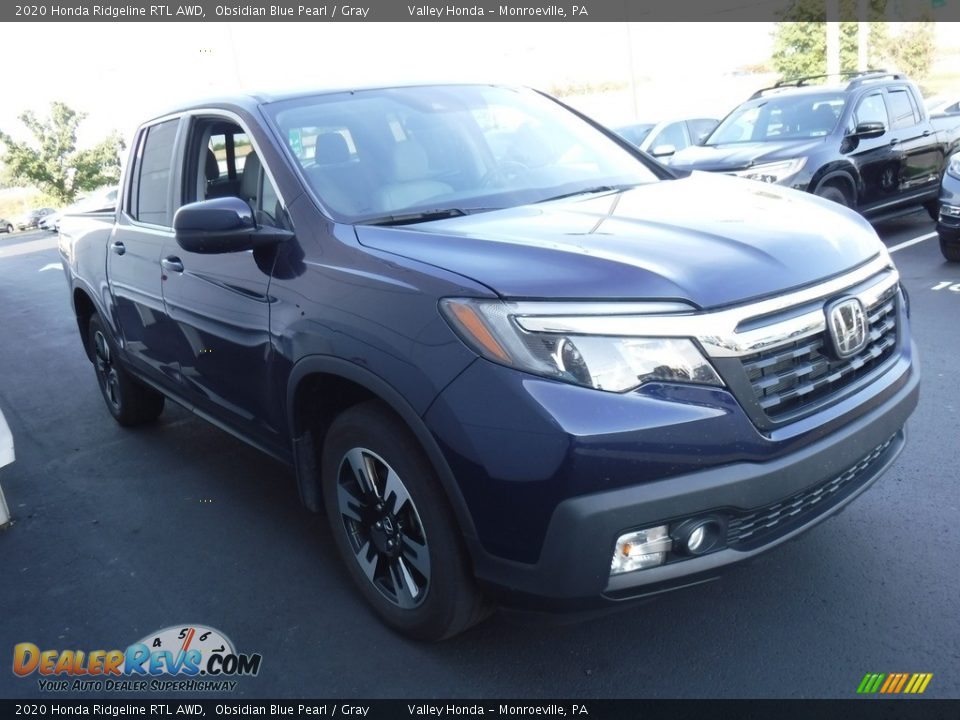 2020 Honda Ridgeline RTL AWD Obsidian Blue Pearl / Gray Photo #4