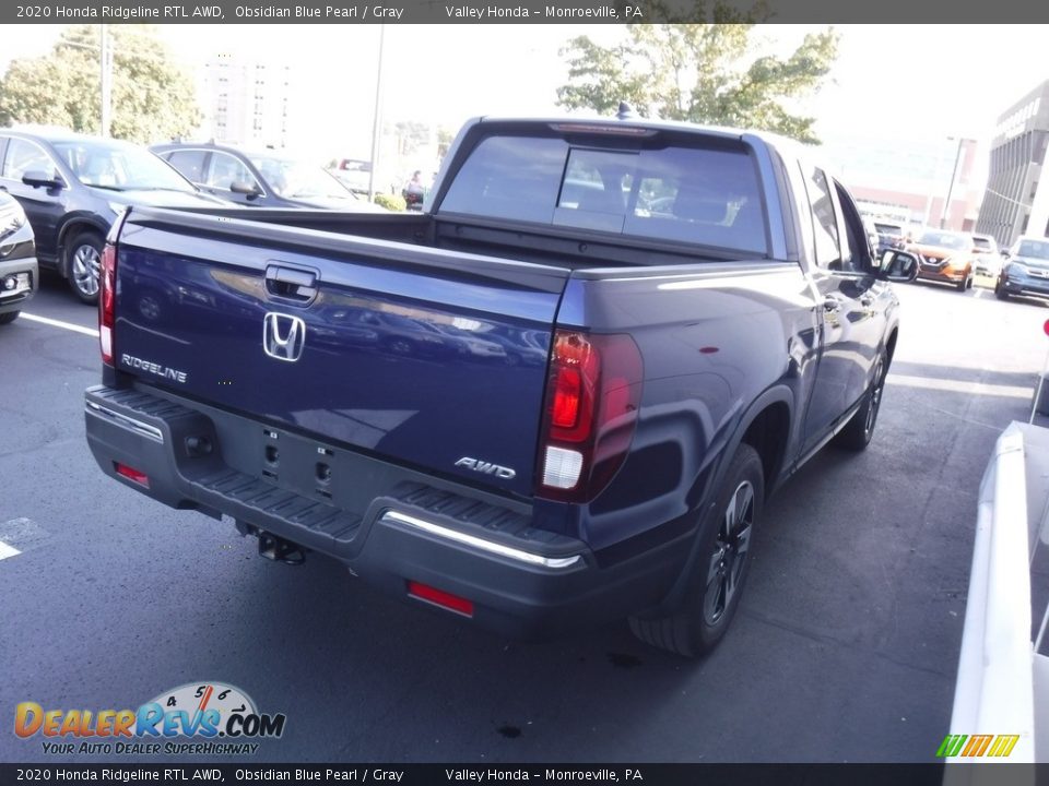 2020 Honda Ridgeline RTL AWD Obsidian Blue Pearl / Gray Photo #5