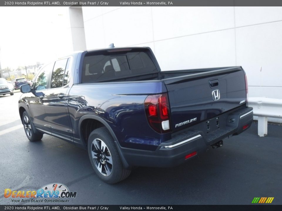 2020 Honda Ridgeline RTL AWD Obsidian Blue Pearl / Gray Photo #8