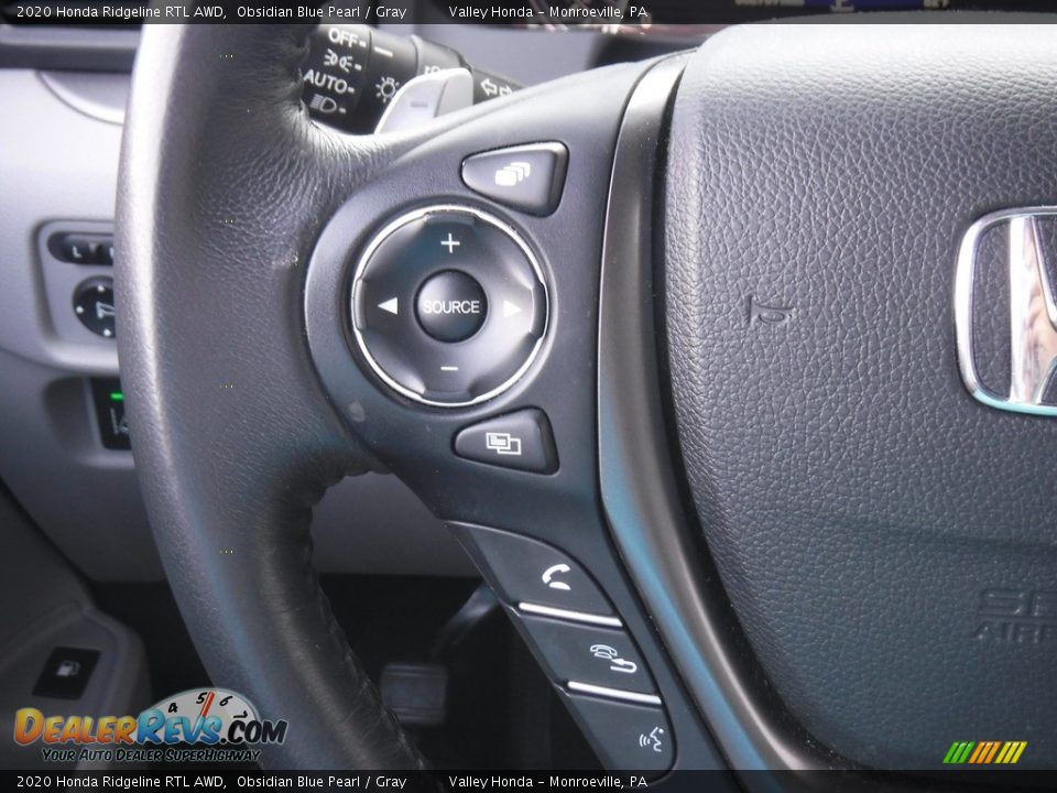 2020 Honda Ridgeline RTL AWD Steering Wheel Photo #27