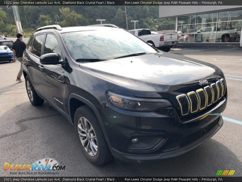 2021 Jeep Cherokee Latitude Lux 4x4 Diamond Black Crystal Pearl / Black Photo #1