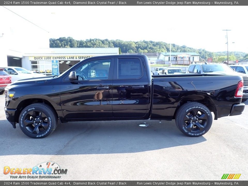 2024 Ram 1500 Tradesman Quad Cab 4x4 Diamond Black Crystal Pearl / Black Photo #2