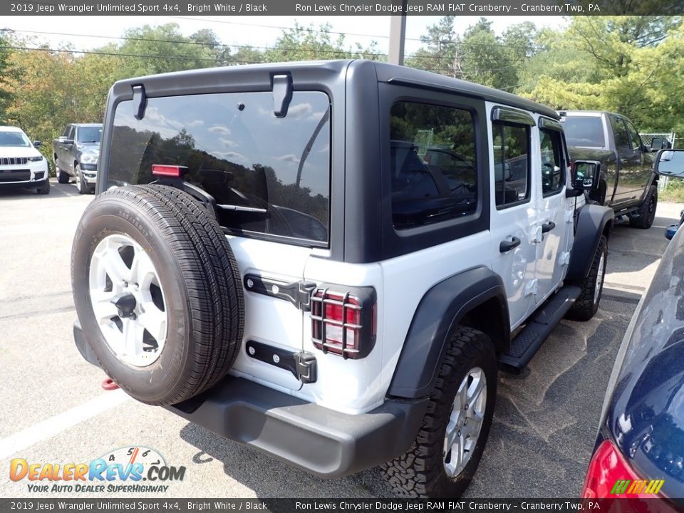 2019 Jeep Wrangler Unlimited Sport 4x4 Bright White / Black Photo #5