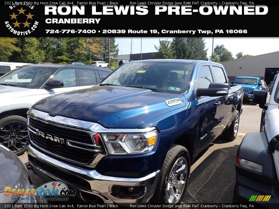 2021 Ram 1500 Big Horn Crew Cab 4x4 Patriot Blue Pearl / Black Photo #1