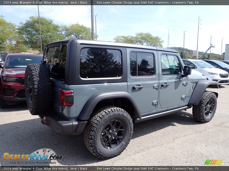 2024 Jeep Wrangler 4-Door Willys 4xe Hybrid Anvil / Black Photo #5