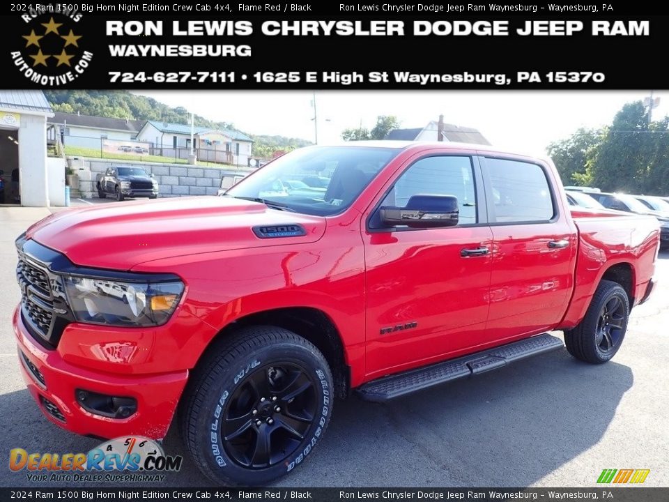 2024 Ram 1500 Big Horn Night Edition Crew Cab 4x4 Flame Red / Black Photo #1