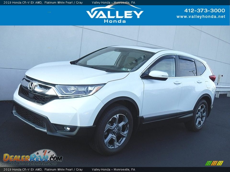 2019 Honda CR-V EX AWD Platinum White Pearl / Gray Photo #1