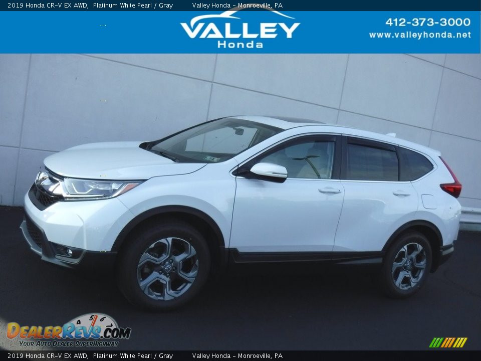 2019 Honda CR-V EX AWD Platinum White Pearl / Gray Photo #2